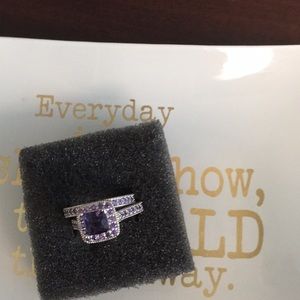 purple CZ stamped 925 silver size:7